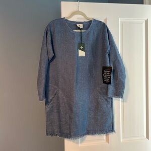 Tuckernuck Brand chambray mini dress with sleeves. Size small. NWT.